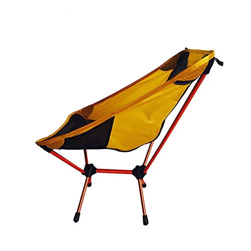 Chaise de camping portable jaune pour camping sauvage et pique-nique