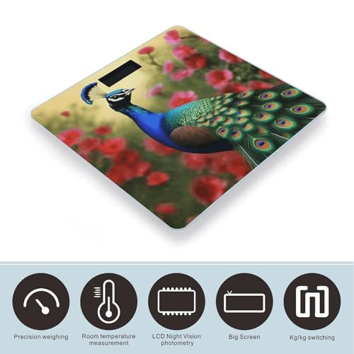 Báscula digital Peacock Flowers peso corporal hasta 180 kg miniatura 3