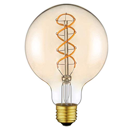 Ampoule LED Edison Vintage G125 (φ125mm) Lampe décorative réglable LED Flexible, ampoule à filament E27 culot à vis, blanc chaud 2200K, 4W équivalent 25W, 220V (1 paquet)