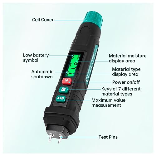 Detector de humedad tipo pin portátil para proyectos de carpintería y obra 7