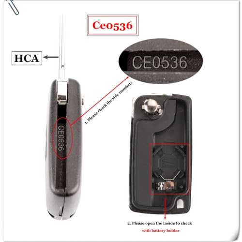 Remote Car Key Shell Remote Control Remote Control Remote Control Key Fob for Citroen C4 C5 C6 C8 Xsara Picasso for Peugeot 207 208 307 308 407 408 607 ASK 433MHZ CE0536/0523 (0536-HU83-ASK) - Image 2