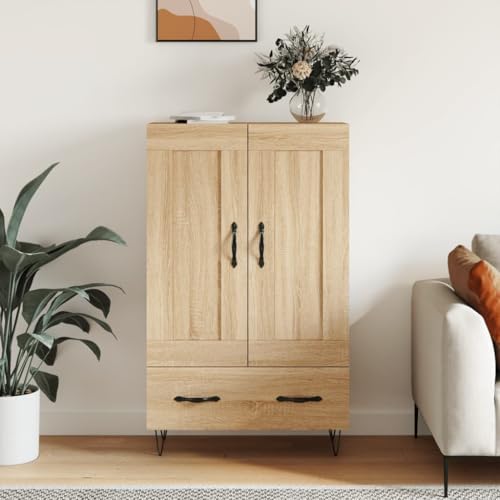 Lalfkkii Aparador de entrada tipo buffet moderno, decoración de interiores, armario portaobjetos para salón, dormitorio o cocina, diseño sencillo y práctico, roble sonoma, 69,5 x 31 x 115 cm