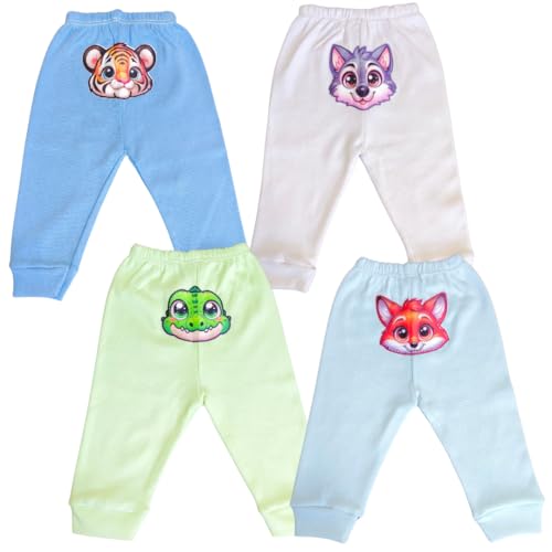 Lusarah Kit 4 Calças Mijão Bebê, 100% Algodão, Estampas Sortidas ...