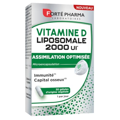 Forté Pharma – Vitamine D Liposomale 2000 UI | Complément Alimentaire Défenses immunitaires & Santé osseuse - Assimilation optimale - Gélules végétales - Dès 12 ans | 30 gélules, 1/jour