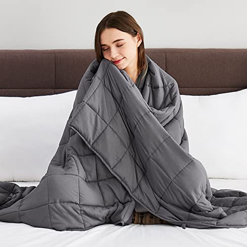 CuteKing Weighted Blanket for Adults (15lbs, 48"x72", Full, Grey) Heavy Blanket for 140-150lbs, Weighted Blanket for Cooling & Heating with Premium Glass Beads, Soft Thick Blanket for Adult All-S - Image 3
