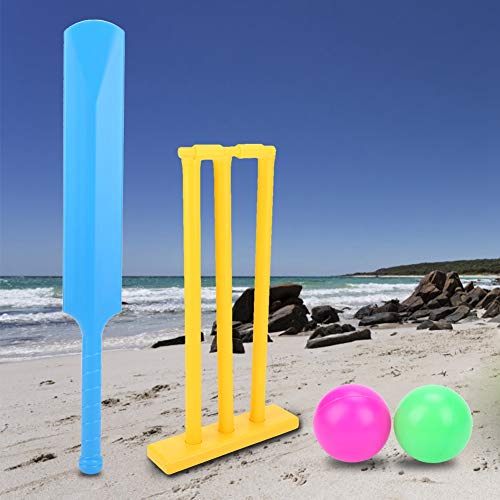 Kids Cricket Set Heavy-Duty ABS Plastic Cricket Bat Set Cricket Bat and Ball Beach Wicket Stand Kit for Children Toddler Parent-Child Sports Interaction Hand-Eye Coordination Cultivation Sports Game - Thumbnail 3
