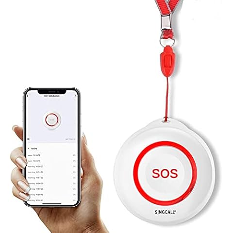 SINGCALL Tuya Wifi Smart SOS Emergency Button Alarm For Handicapped Caregiver Pager Wireless Nurse Alert System for Elderly Patient Alarm Transmitter Button,Use with Tuya WiFi Cover