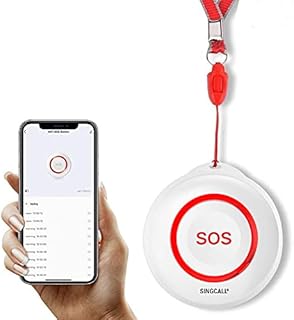 SINGCALL Batteriebetrieben, Drahtloses Rufsystem Krankenschwester-Warnsystem, Tuya WiFi Smart SOS-Notrufalarm Piepser