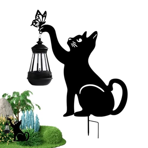 Lampe solaire d'extérieur chat décoratif, le cadeau idéal pour jardin