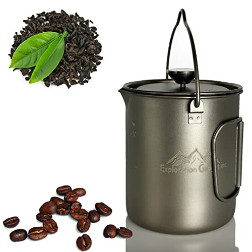 Exploration Gadget Titanium Camping Coffee Maker Use As French Press, Coffee Pot, Titanium Cup, Tea Pot, Camping Cookware #TOP5