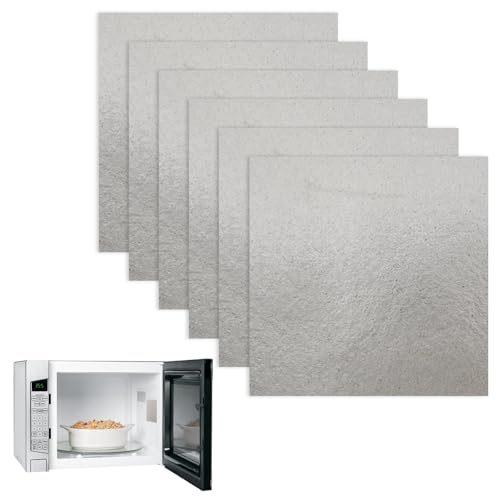 FHRYNA Lot de 6 Plaques de Mica pour Four à Micro-Ondes, Feuille d'Isolation Thermique Universelle 20x20cm, Pièce de Rechange Résistante aux Hautes...
