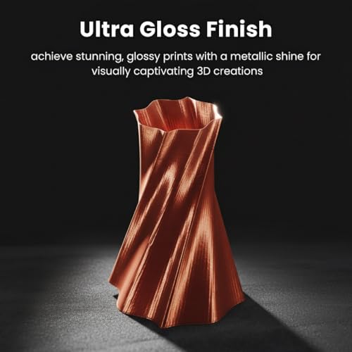 Image of Silk PLA Filament 1.75mm Copper 1KG, Metallic Shine High Gloss Finish Perfectly Wound, Accuracy + /-0.02mm 3D Printer Filament Vacuum Packaging