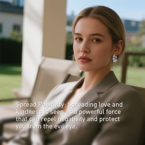 Evil Eye Hoop Earrings Sterling Silver Evil Eye Earrings for Women Lucky Dainty Cubic Zirconia White Gold Plated Christmas Jewelry2