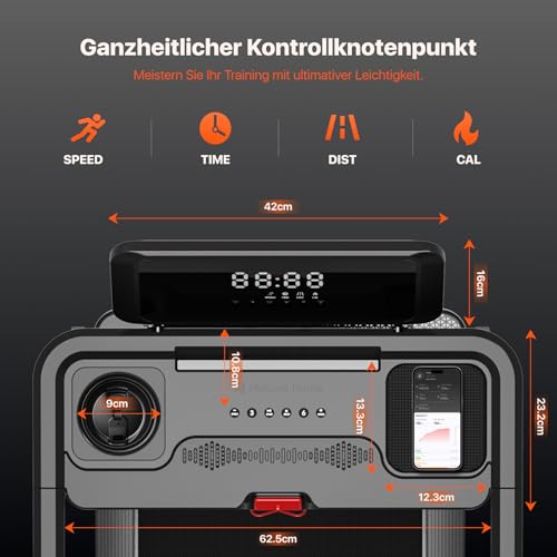 Mobvoi Home Laufband Ultra mit 6% Steigung 3-in-1 Gehpad für das Home Office 2,5 PS Laufband zum Gehen und Laufen Halterung für Tasse Telefon Laptop Große Lauffläche LED-Display 120kg 12km/h – Bild 4