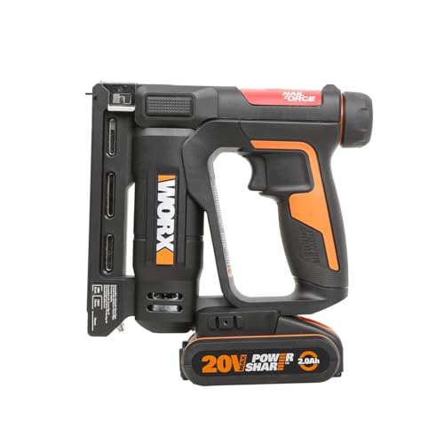 WORX 20V Cordless Crown Stapler WX843, Powershare, 2-in-1, 2000 Shots Per Charge, 500pcs Type 53 Crown Staples, 15mm 18 Gauge Brad Nails,1 2Ah Battery, 1 2A Charger Included 2 WORX 20V Cordless Crown Stapler WX843, Powershare, 2-in-1, 2000 Shots Per Charge, 500pcs Type 53 Crown Staples, 15mm 18 Gauge Brad Nails,1 2Ah Battery, 1 2A Charger Included - Image 2