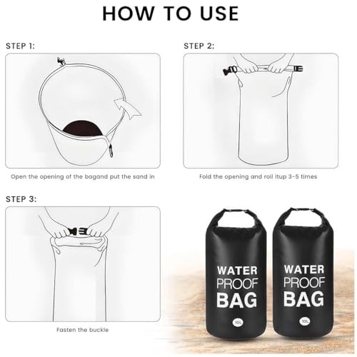 Bolsa seca impermeable con correa para el hombro y cierre enrollable de 5 litros (azul) miniatura 7