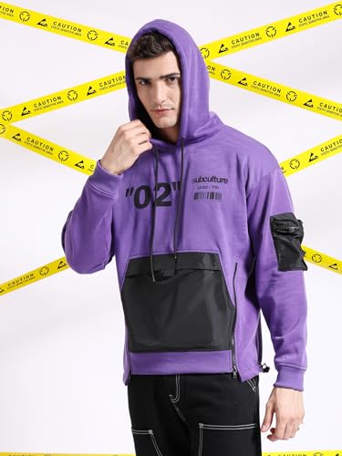Image of The Indian Garage Co Men Oversized Placement Print Overhead Hooded Sweatshirt