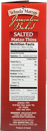 Yehuda Salted Daily Thin Matzo, 10.5 oz, 2 pk