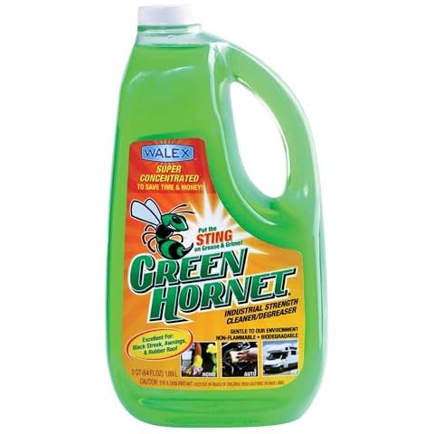 Walex Green Hornet Heavy Duty Degreaser Cleaner Multi-Purpose for Car, Home, RV Awning, Shower, Rubber Roof, Black Streak Remover, GH64OZ, 64 oz. Cover