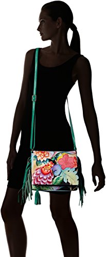 Anna by Anuschka Hand Painted Leather Women's Fringed Flap Crossbody 6