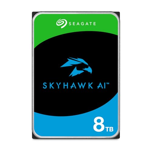 Seagate Skyhawk AI 8TB Video Internal Hard Drive HDD – 3.5 Inch SATA 6Gb/s 256MB Cache for DVR NVR Security Camera System with in-house Rescue Services (ST8000VEZ01)
