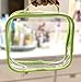 Azi 3 TSA Approved Toiletry Bag Crystal Clear w Zipper Green Handle 3-1-1 Carry On Airport Airline Compliant Bag Stadium Travel Cosmetic Makeup First Aid Medication Charger Organizer Gym Locker