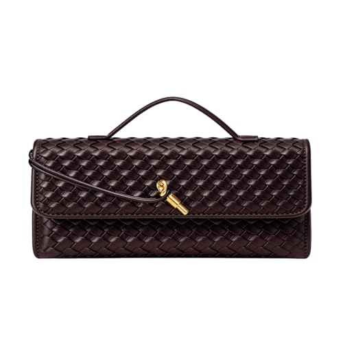 Image of JYG Woven Handbag for Women Fashion Evening Shoulder Bag PU Leather Handmade Clutch Purse Casual Crossbody Bags