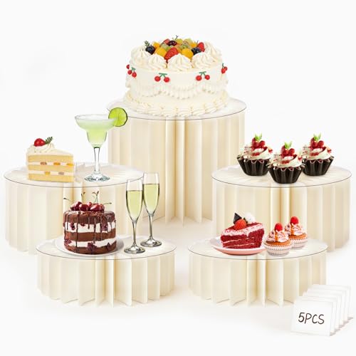 5Pack Buffet Risers Display Stands Foldable Food Risers...