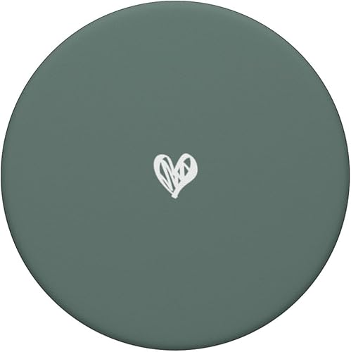 Miniatura 3 de Lindo PopSockets PopGrip estándar con diseño de corazón verde salvia