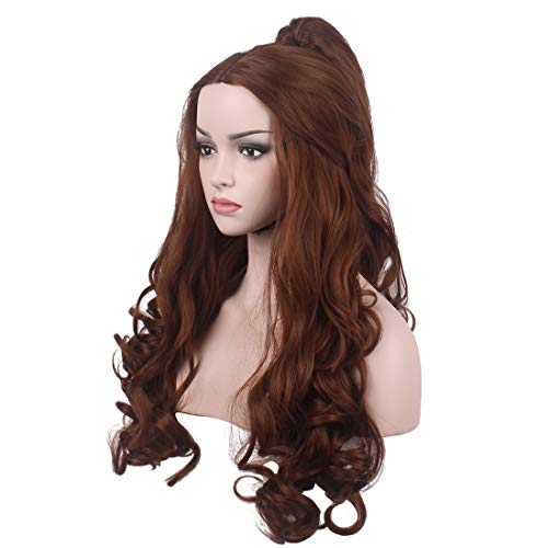 wildcos Long Brown Curly Ponytail Cosplay Wig for Women