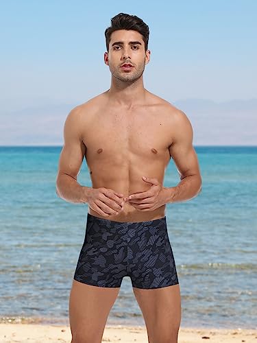 Image of Men's Square Leg Swimming Jammer Shorts UPF50+,Men Swimsuit Swim Jammers Fabric Shape Retention
