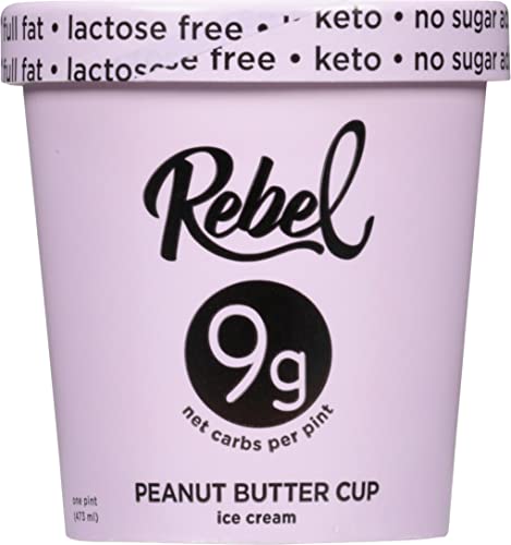 Rebel Ice Cream - Low Carb, Keto - Peanut Butter Cup (8 Count)