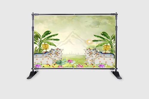 Image of Backdropon Cows and Leaves Photography Backdrops Nature Backdrop Curtain Cloth Birthday Background Seamless Photo Booth Prop Backdrop Size 5Feet Height & 8Feet Width(5 * 8)