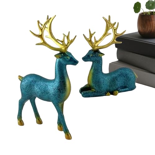 Incantevole presentazione di renne: questa decorazione natalizia a forma di renna è stata progettata con un classico tema a due renne e porterà calde benedizioni festive in qualsiasi stanza. È ideale per tavoli, mensole del camino o vicino all'albero di Natale per una maggiore festa