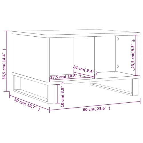 Table basse blanche brillante avec 4 compartiments pour optimiser le rangement des petits salons