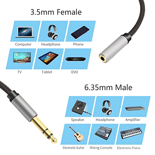 Adaptador Jack 3.5mm a 6.35mm YACSEJAO 30cm miniatura 4