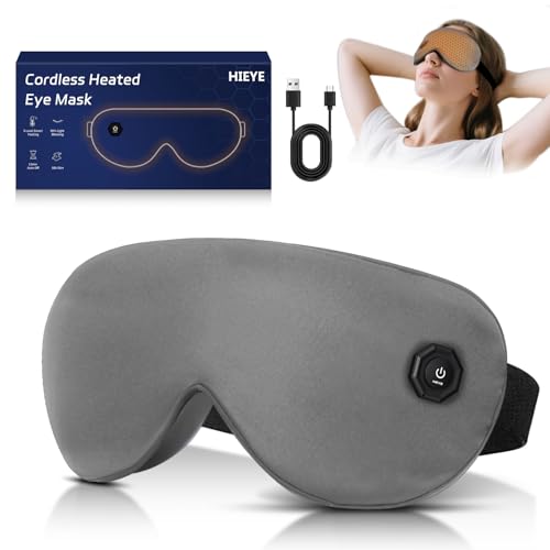 Cordless Heated Eye Mask for Dry Eyes, Electric Warm Compress for Fast Eye Relief, Rechargeable USB Heat Therapy Mask for Sleep, Blepharitis & Stye Treatment