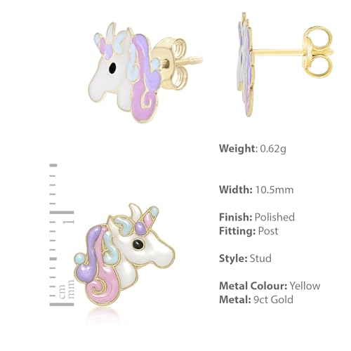 Boucles d'oreilles puces or jaune 9 ct cadeau idéal pour anniversaire