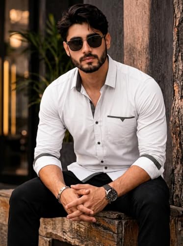 Image of Amazon Brand - INKAST Cotton Shirt for Men | Regular Fit Full Sleeve Casual Shirt | Stylish Formal Office Wear Shirts for Men | Soft Comfortable Breathable Cotton Fabric | Fashionable Office Wear