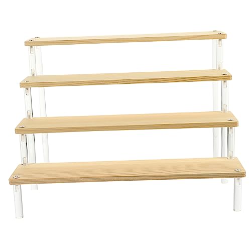 TOPPERFUN Mug Display Shelf Display Shelf Stand Display Rack Tier Display Stand Product Organizer Product Display Stand Figurine Display Shelf Clear Display Stands Tiered Shelves Acrylic