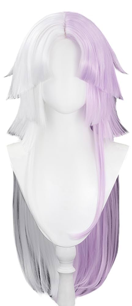 Amazon.com: TO KU TOO YUO Anime Cosplay Wig White and Purple