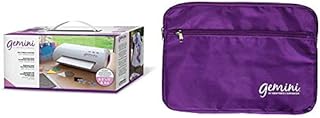 Gemini Multi Media Die Cutting & Embossing Crafters Machine with Pause Resume & Reverse, White, Global Version, 22.5 x 43 x 25.6 cm & 1 x Plate Storage Bag, Purple, 9 12.5-Inch