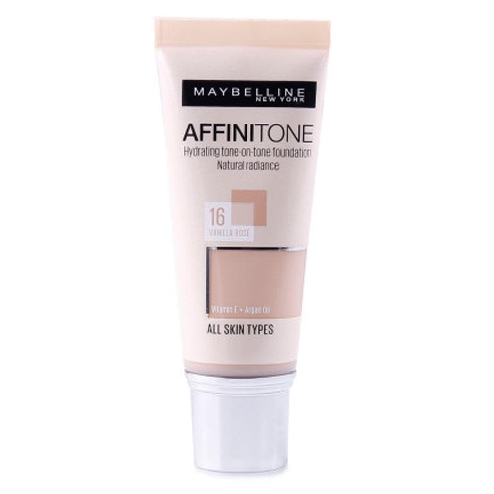 Maybelline Affinitone Unifying Foundation Cream Fondotinta in crema uniformante (16 Vanilla Rose), da 30 ml