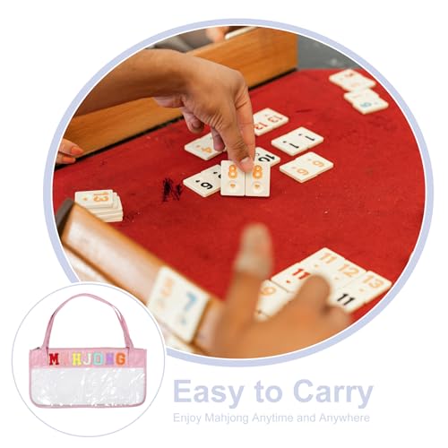 ibasenice Mahjong Tile Bag con capacidad grande transparente miniatura 3