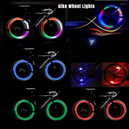 Image of LED Bike Lights for Wheels, Waterproof Wheels Lights with 3 Flash Modes Bike Spoke Light Use for Kids /Adult Bike Wheels Safe Warning, Cycle Tyre Light, Cycle Light, Cycle Gadgets (2Pcs)