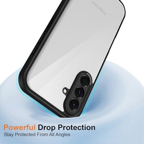 Image of Kapa Hawkeye Clear Slim Tough Back Cover for Samsung Galaxy M36 / F36 5G | Camera Lens Protector Anti Yellow Shockproof Clear Hybrid Case Cover (Black Sides)