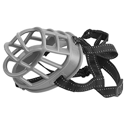 Muselière réfléchissante en silicone gris taille 4 pour grands chiens