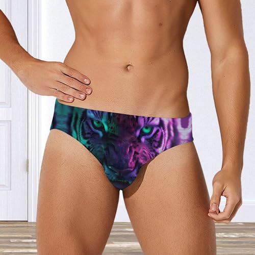 Tiger with Green Eyes Galaxy Novelty Men's Swimming Brief Swimwear Pants Trunks Beach Shorts Underwear4