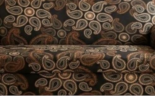 Image of BLUSH & BLOOM 3 Seater Elastic Stretchable Sofa Cover with Floral Print, Navy Blue, Elastic Slipcover for Living Room (Dark Brown)