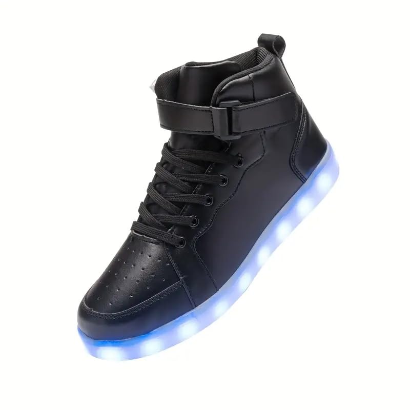 Unisex LED Light Up Shoes, Fashion High Top Party Dancing LED Sneakers USB Rechargeable Glowing Luminous Shoes for Men, Women, Teens